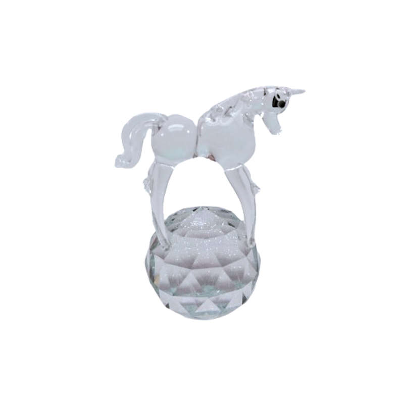 Stunning Crystal Glass Horse Pony on Ball