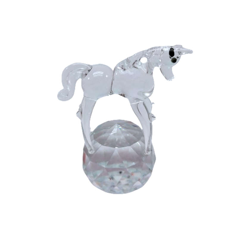 Stunning Crystal Glass Horse Pony on Ball