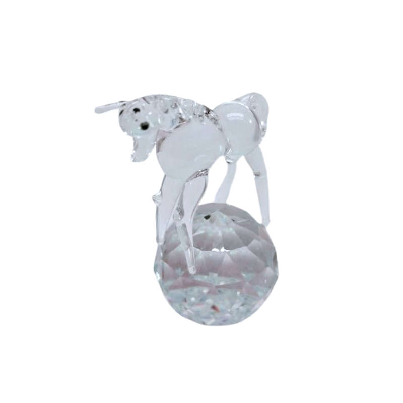 Stunning Crystal Glass Horse Pony on Ball
