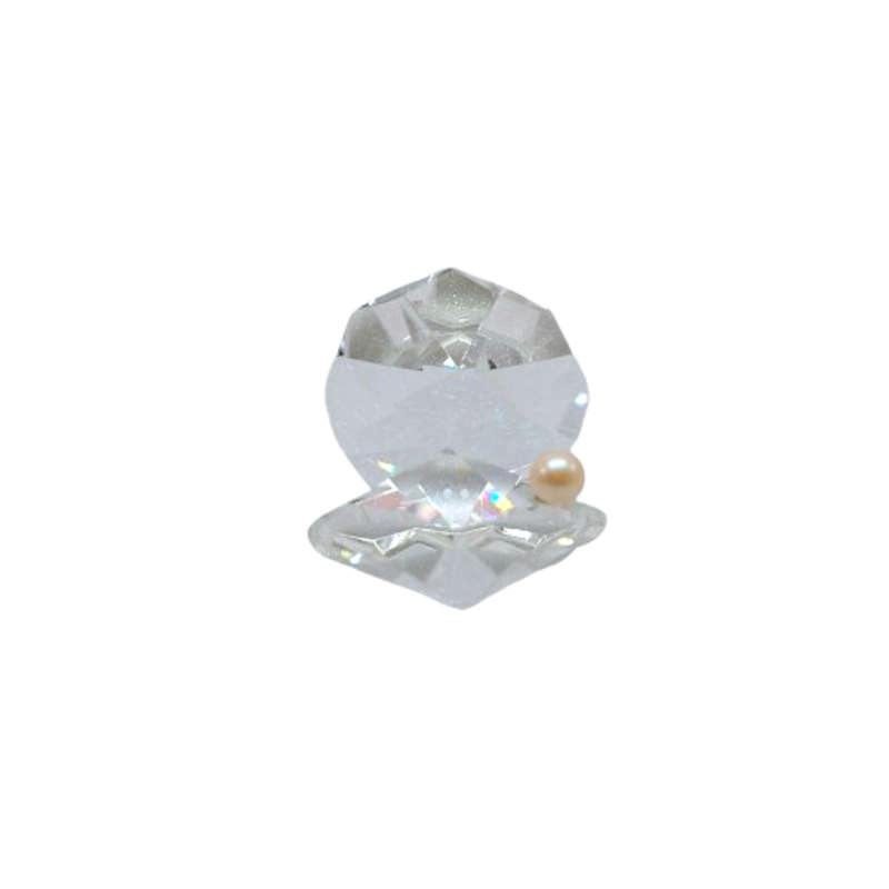 Byzantium Crystal Collection Stunning Cut Glass Crystal Large Oyster shell with pearl
