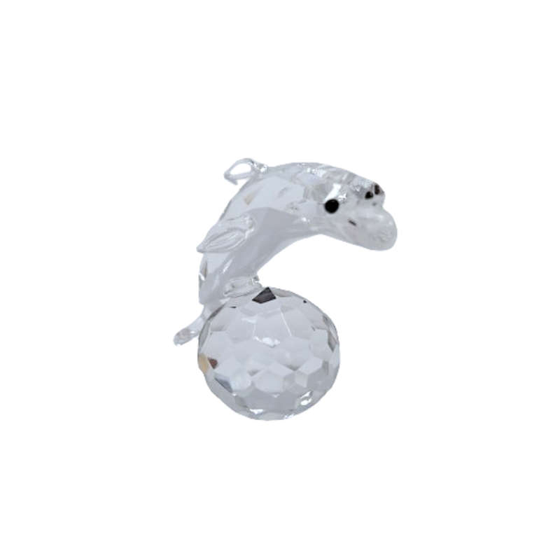 Byzantium Crystal Collection Stunning Cut Glass Crystal Dolphin on ball