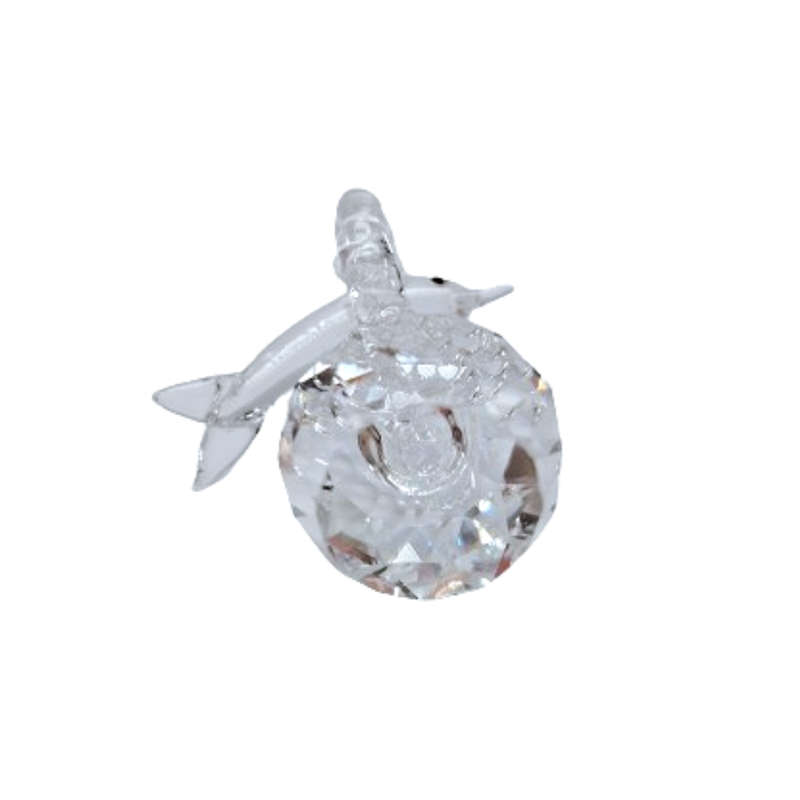 Stunning Crystal Glass Dolphin Jumping through a Hoop