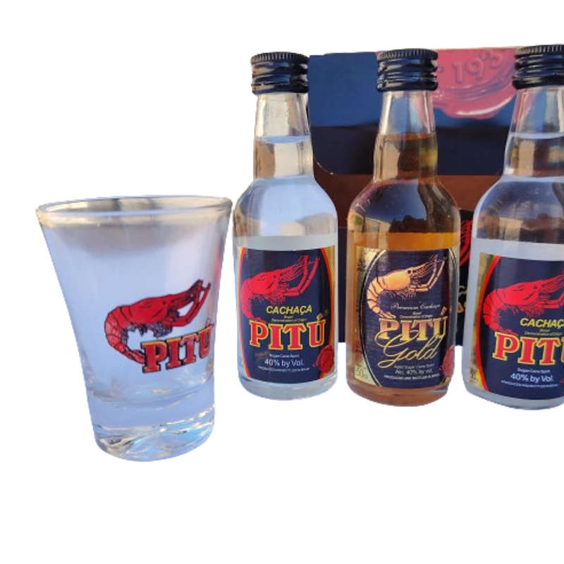 Kit of Caipirinha Classica Cachaca Pitu Rum Gift Box