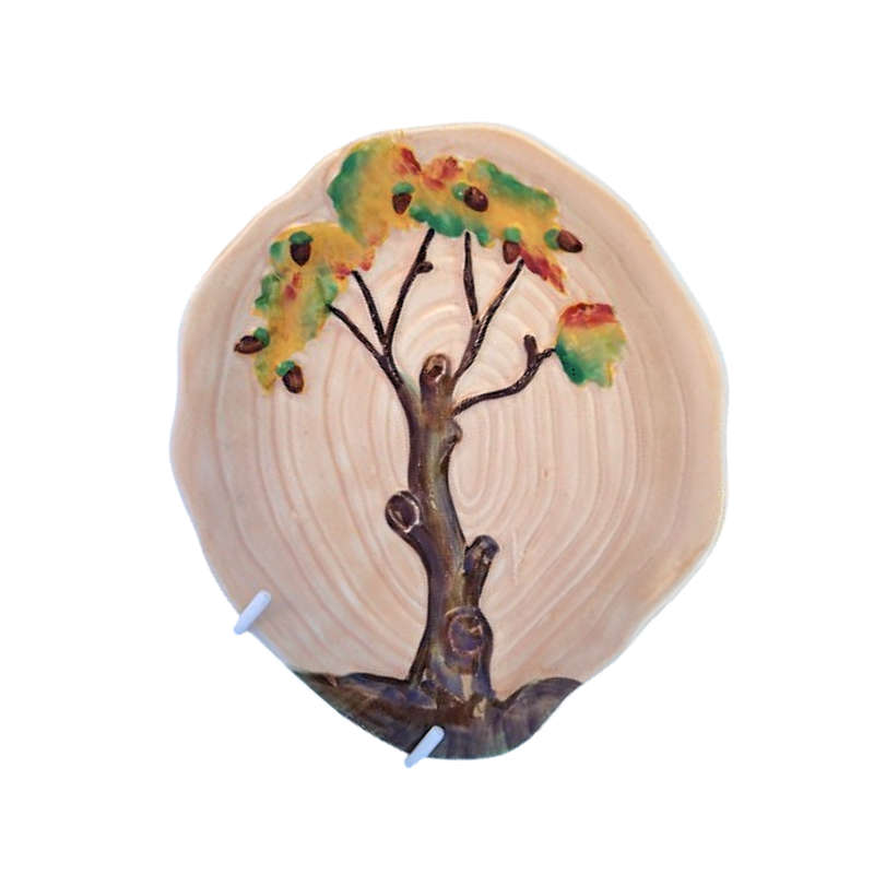 Sweet Carlton Ware Oak Tree Pattern Scalloped Dish