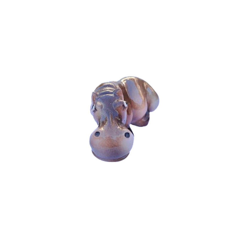 Cheval Pottery Hippopotamus Sitting Figurine