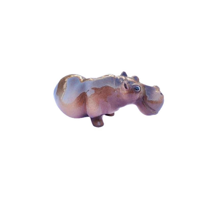 Cheval Pottery Hippopotamus Sitting Figurine