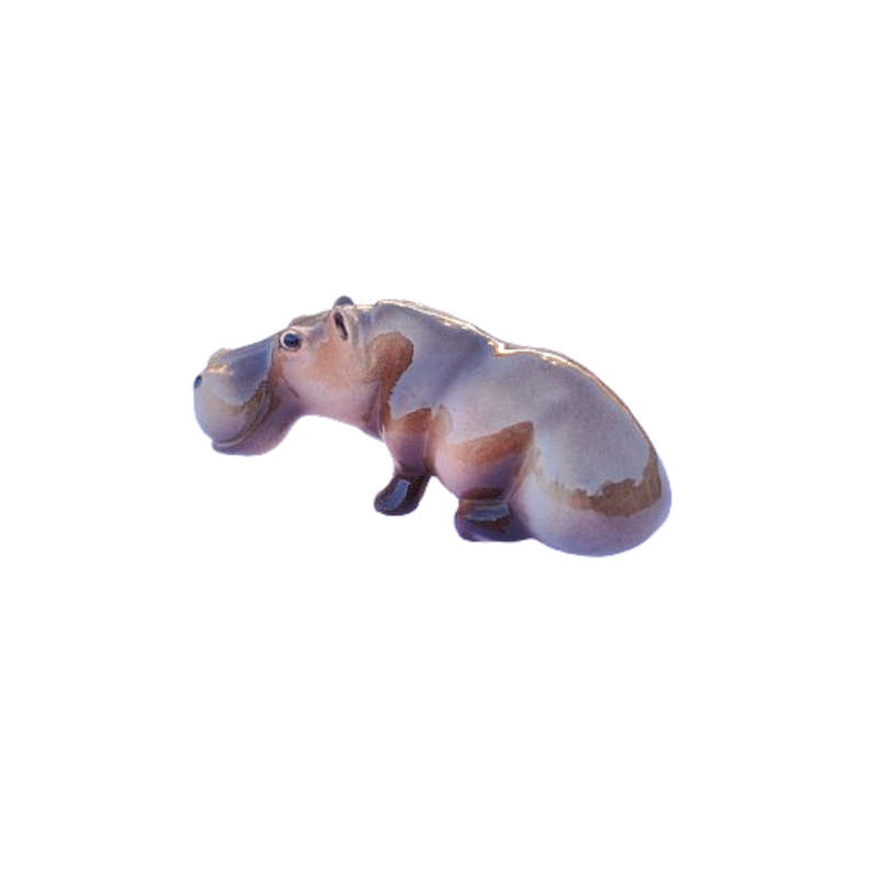 Cheval Pottery Hippopotamus Sitting Figurine