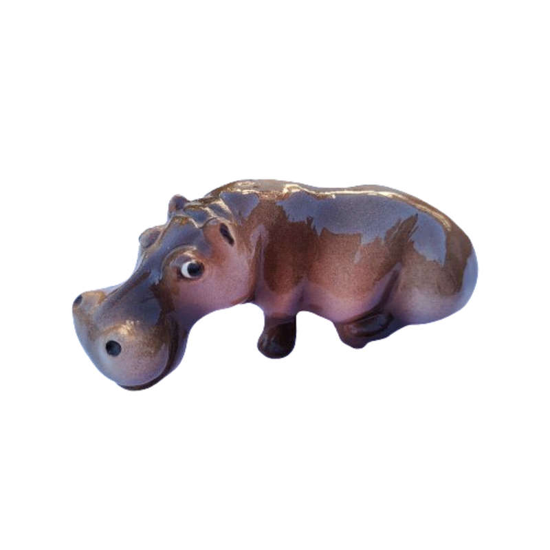 Cheval Pottery Hippopotamus Sitting Figurine