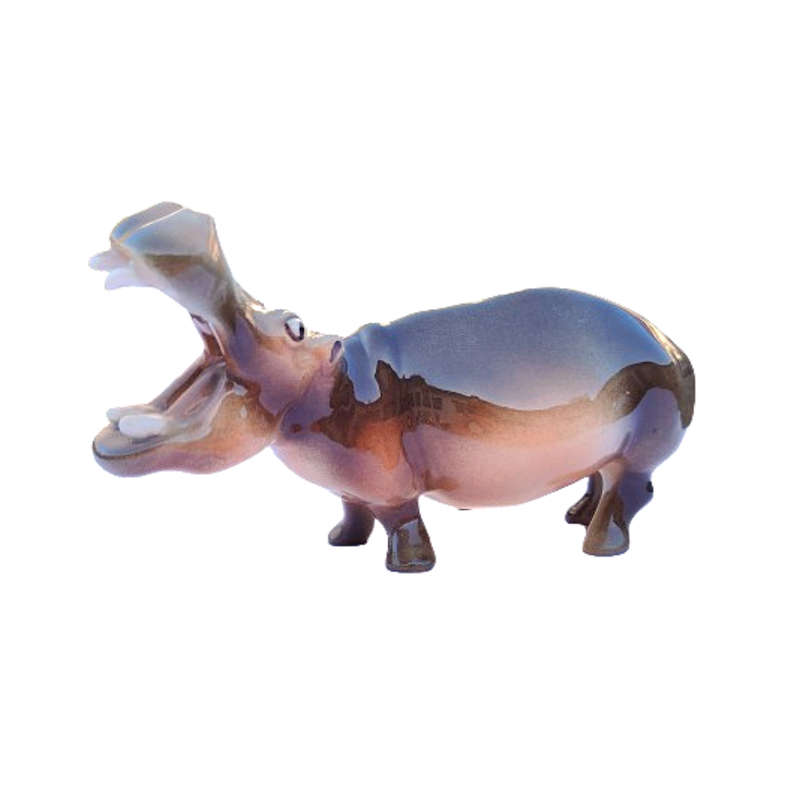 Cheval Pottery Hippopotamus Standing Figurine