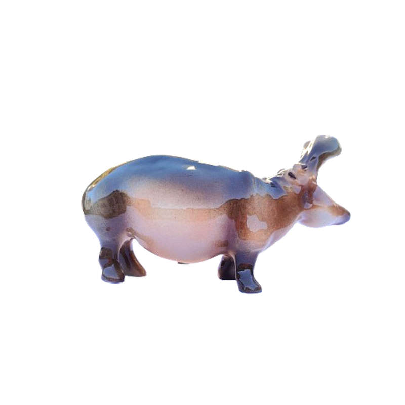 Cheval Pottery Hippopotamus Standing Figurine