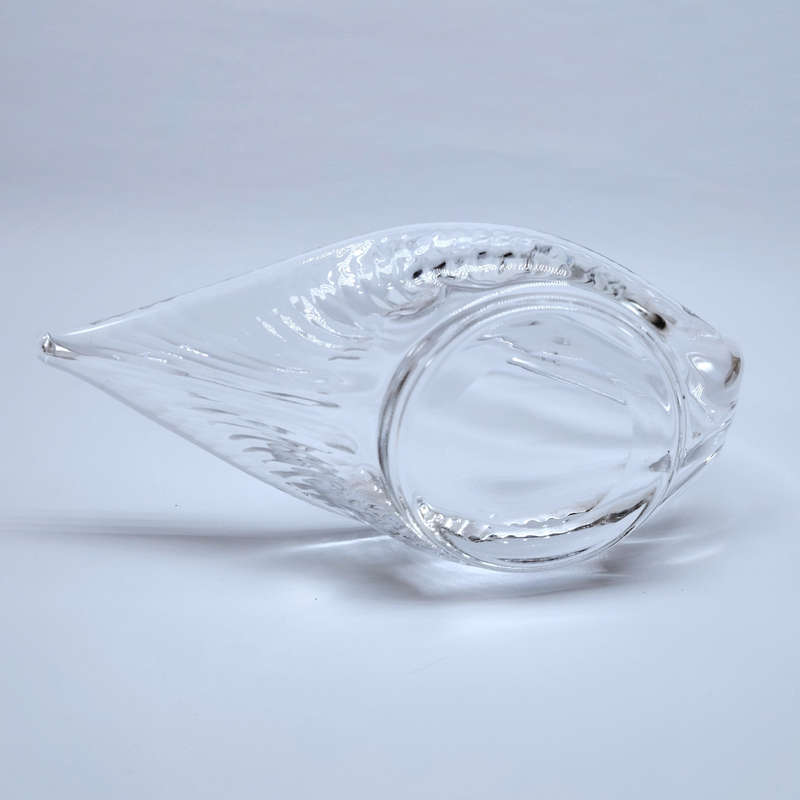 Vintage Hand Blown Glass Swan Dish Heavy Glassware Bird