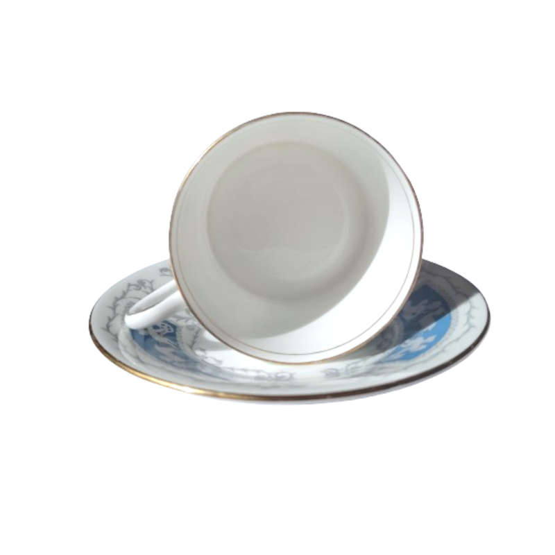 Coalport Revelry Blue with Cupids Gold Trim Duo Cup and Saucer