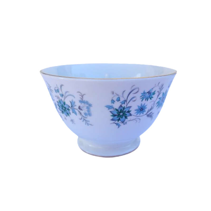 Colclough Tea Set White with Bluel flowers and gold trim