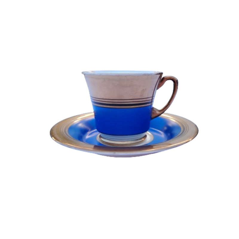 Crown Devon Fine Bone China Blue Gold and Pearl Duo