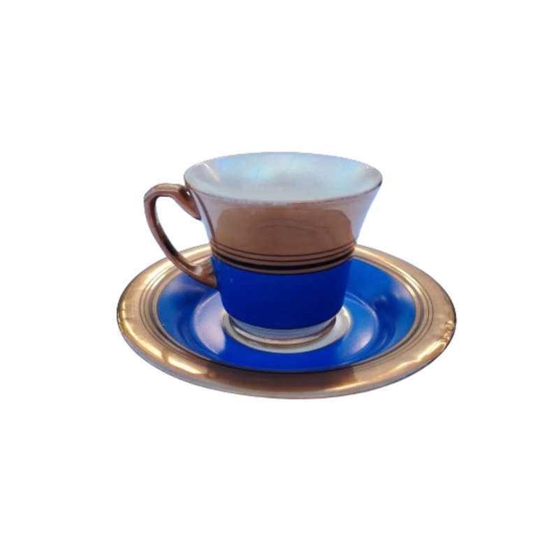 Crown Devon Fine Bone China Blue Gold and Pearl Duo