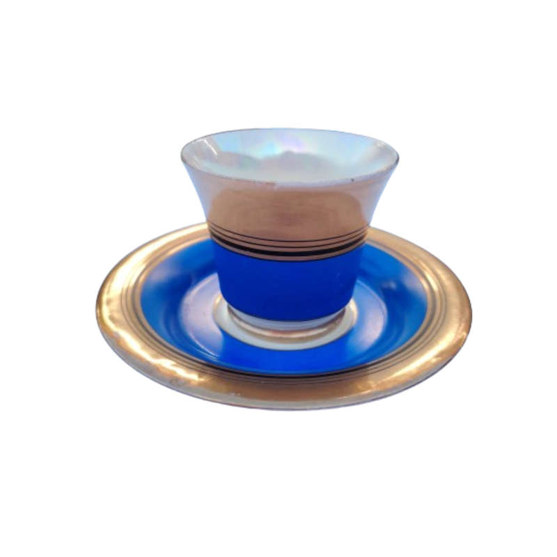 Crown Devon Fine Bone China Blue Gold and Pearl Duo