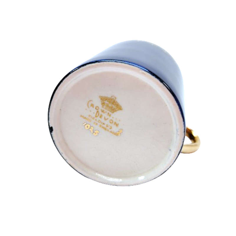 Royal Crown Derby Navy and Gold Demitasse Cup and saucer