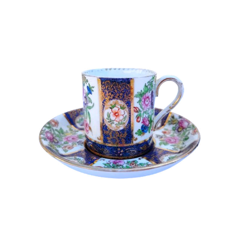 Crown Staffordshire Antique Navy and Gold Duo no 5767