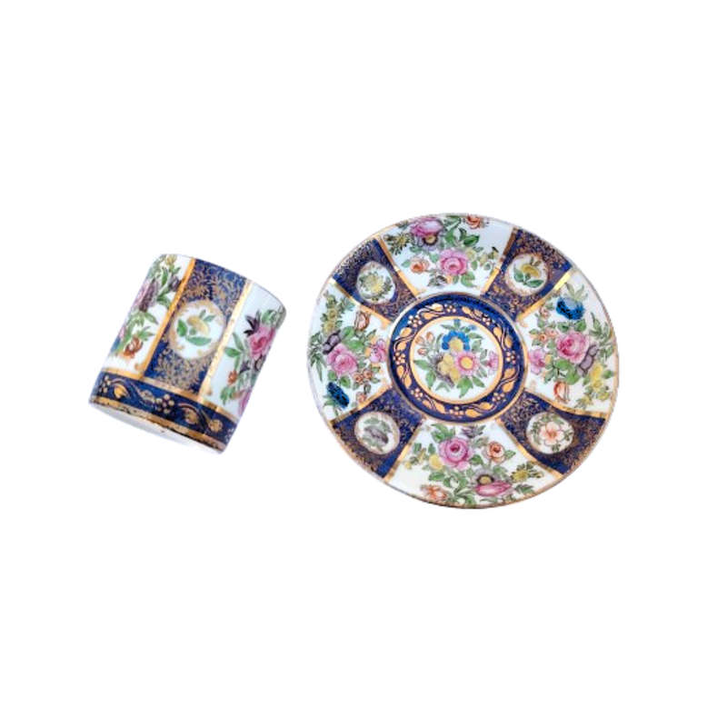 Crown Staffordshire Antique Navy and Gold Duo no 5767