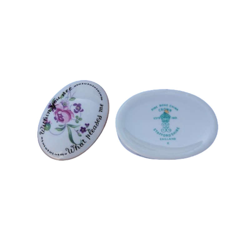 Crown Staffordshire Lidded Oval Trinket Box
