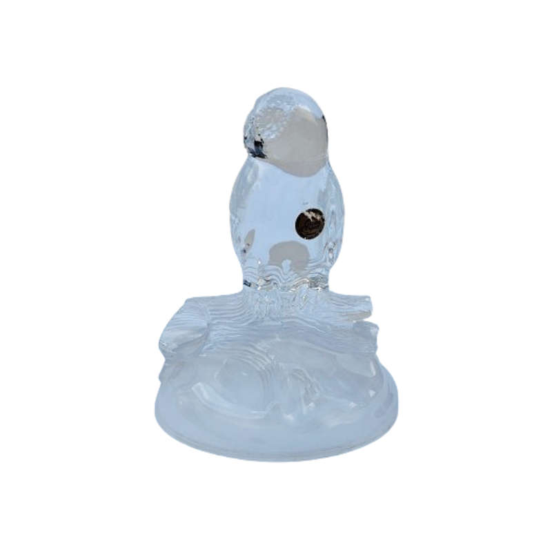 France Cristal DÁrques Lead Crystal Embossed Owl Paperweight