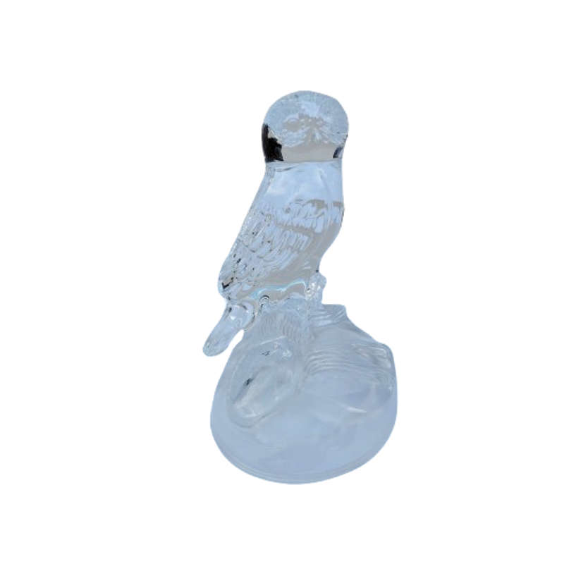 France Cristal DÁrques Lead Crystal Embossed Owl Paperweight