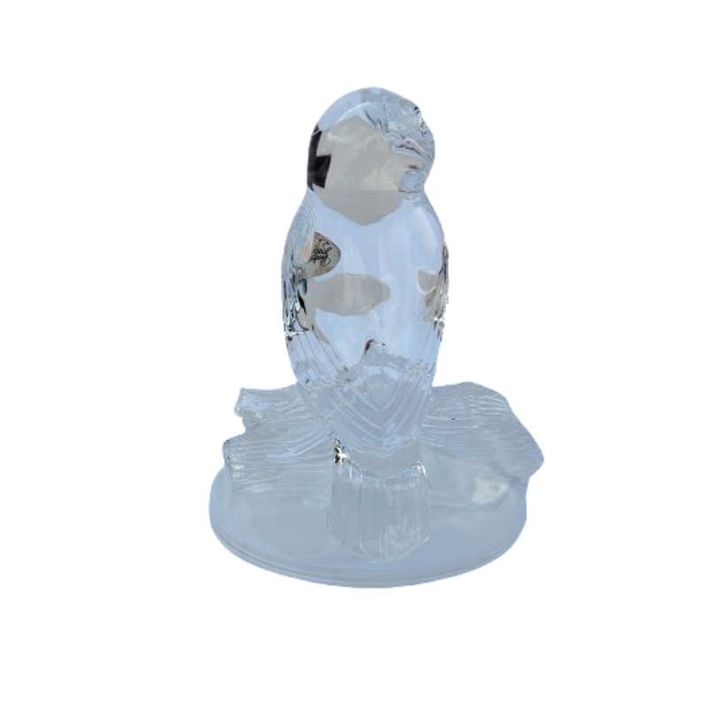 France Cristal DÁrques Lead Crystal Embossed Owl Paperweight