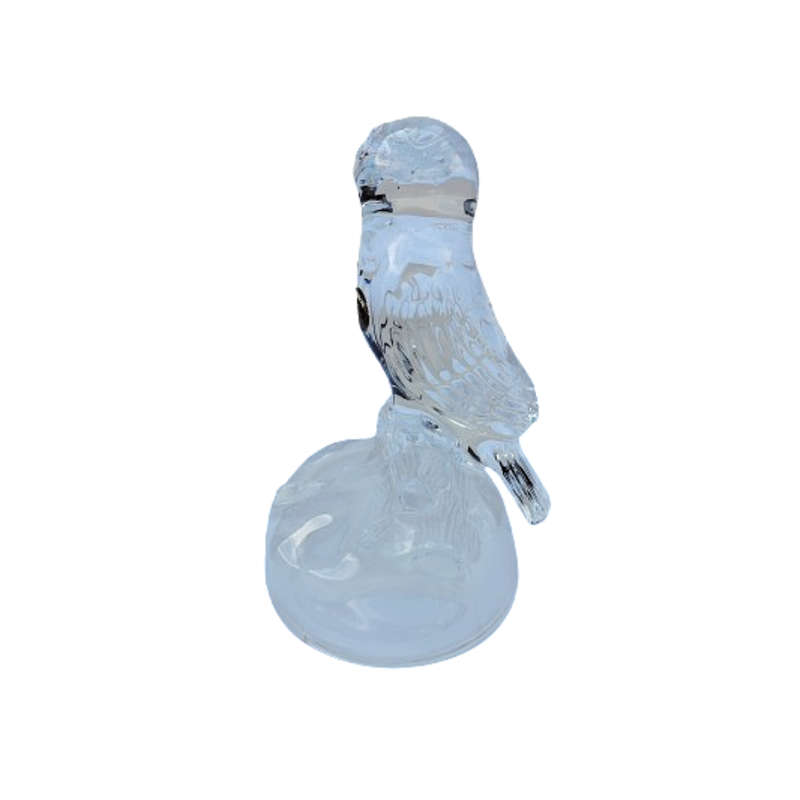 France Cristal DÁrques Lead Crystal Embossed Owl Paperweight