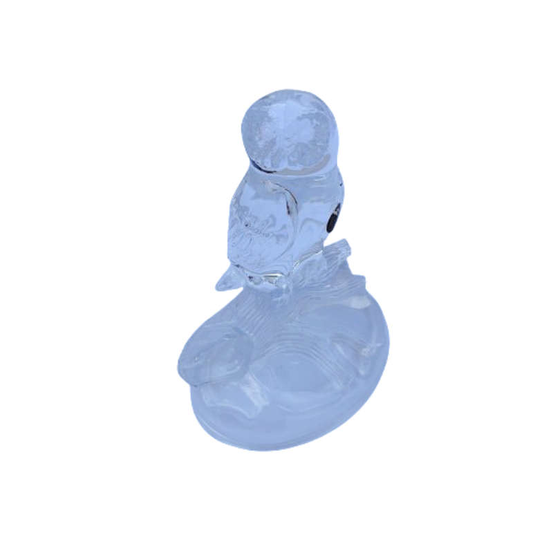 France Cristal DÁrques Lead Crystal Embossed Owl Paperweight
