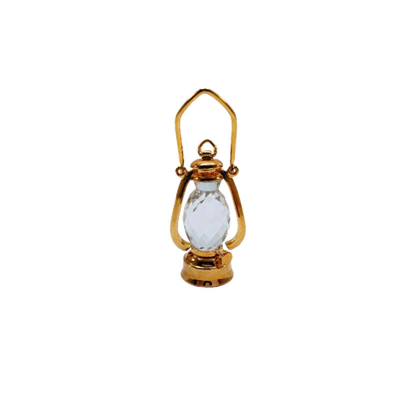 Stunning Crystal and Gold Glass Oil Lamp