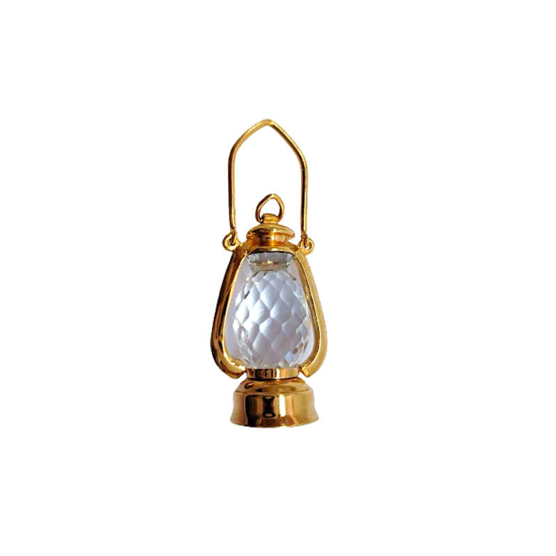 Stunning Crystal and Gold Glass Oil Lamp