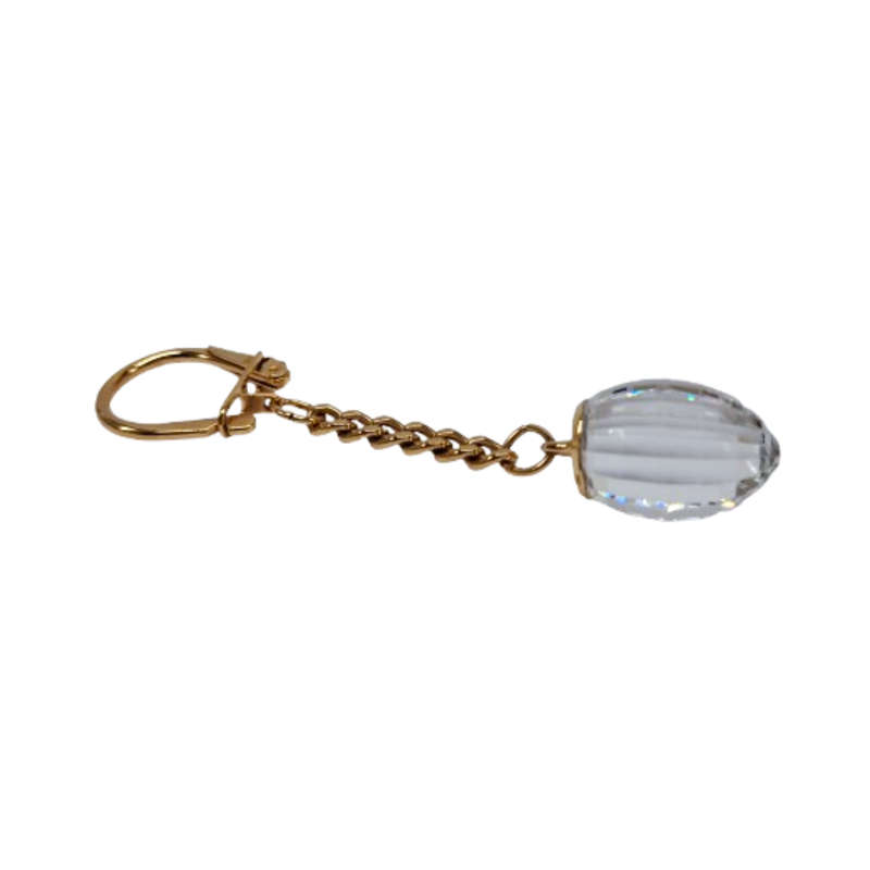 Crystal and Gold Key Ring and Chain