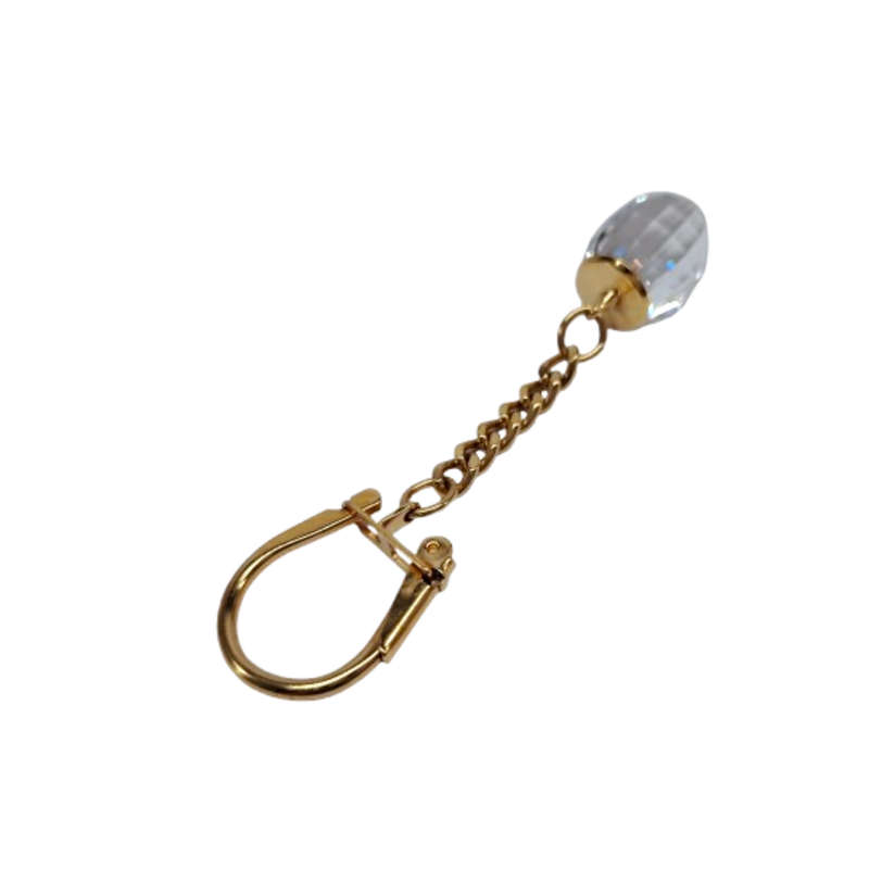 Crystal and Gold Key Ring and Chain