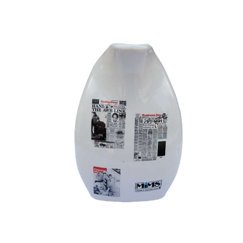 South African Decorative Ceramics Milk Jug Newspaper