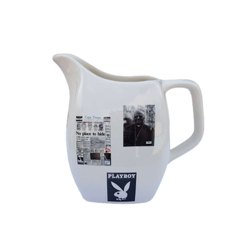 South African Decorative Ceramics Milk Jug Newspaper