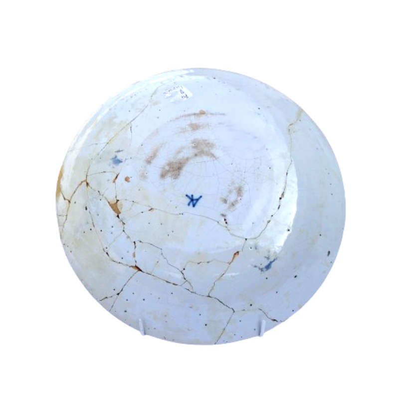 c.18th Hand Painted Blue and White Delft Wall Plate