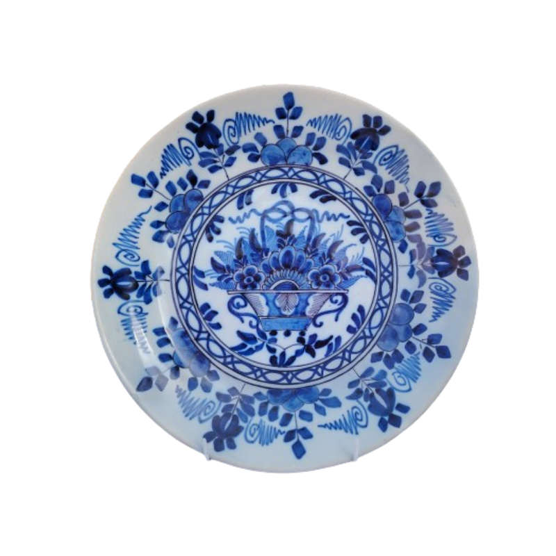 c.18th Hand Painted Blue and White Delft Wall Plate