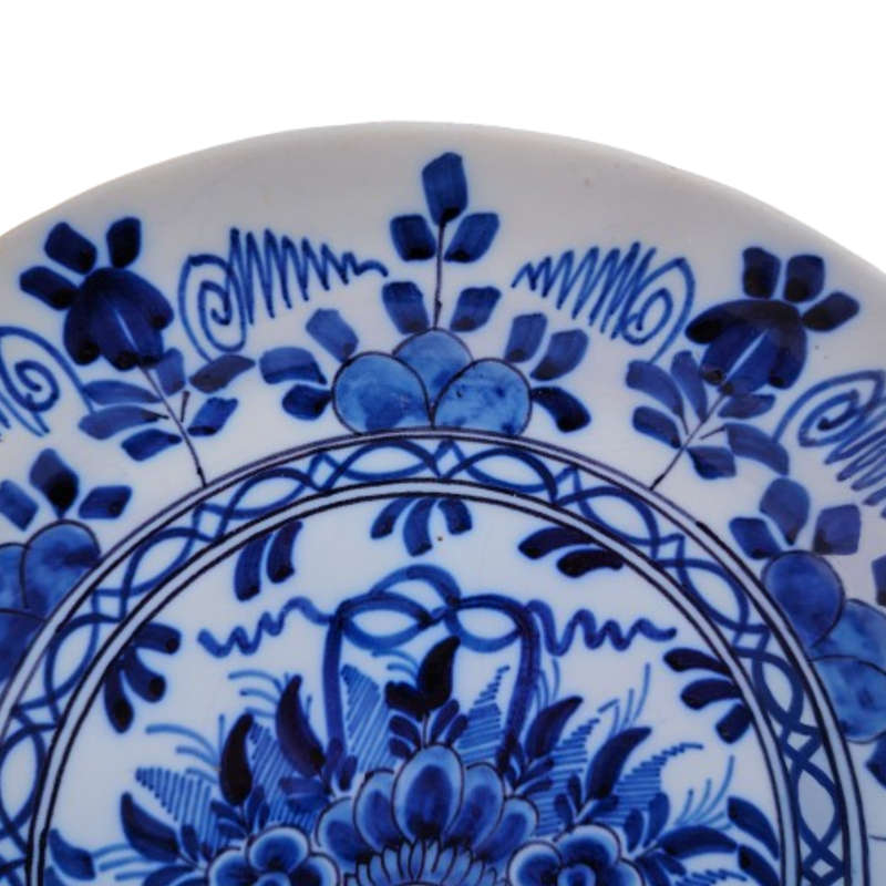 c.18th Hand Painted Blue and White Delft Wall Plate