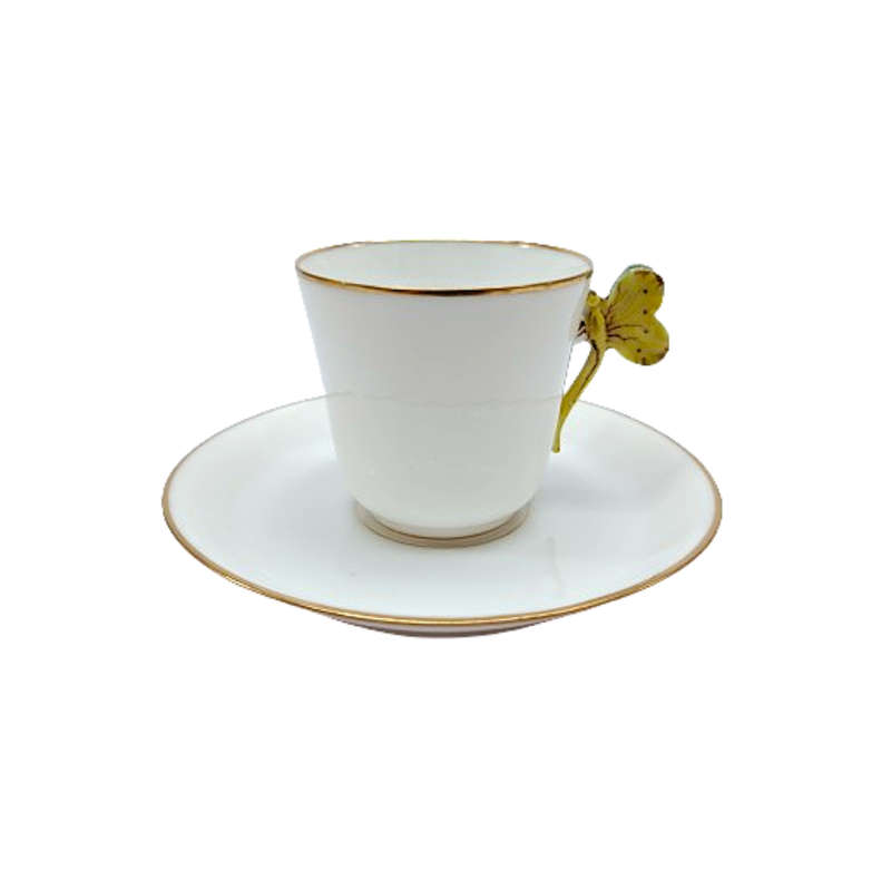 Art Nouveau Dragonfly Handle Demitasse Duo 1900s