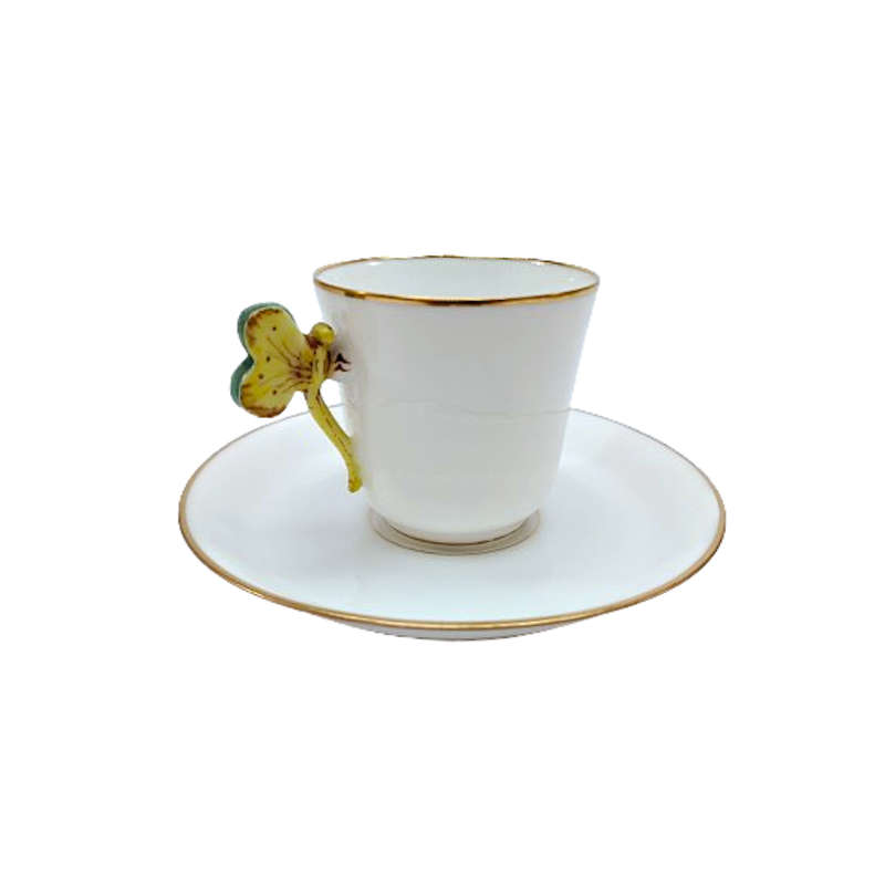 Art Nouveau Dragonfly Handle Demitasse Duo 1900s