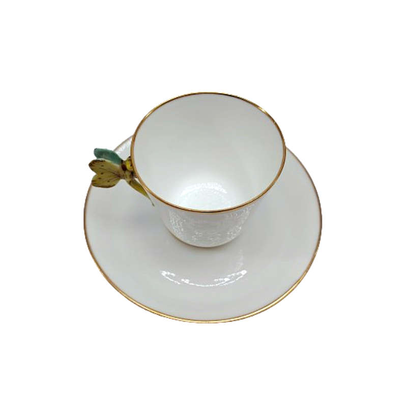 Art Nouveau Dragonfly Handle Demitasse Duo 1900s