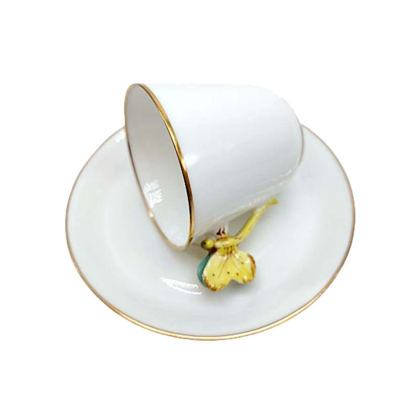 Art Nouveau Dragonfly Handle Demitasse Duo 1900s