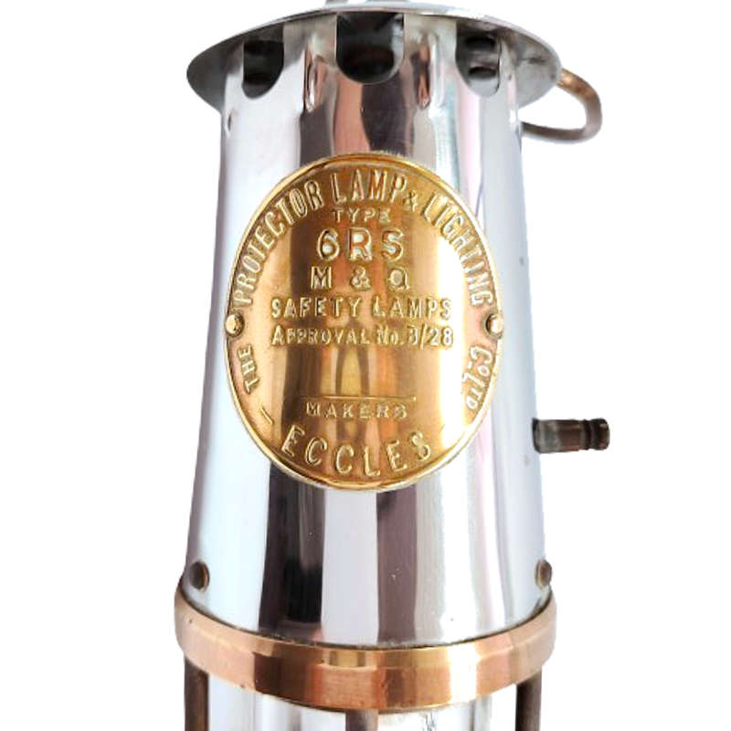 Vintage Eccles Type GRS M & Q Miner's Safety Lamp The Protector Lamp & Lighting Co Ltd