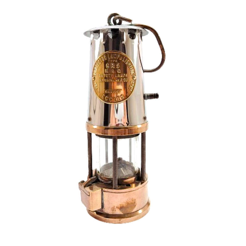 Vintage Eccles Type GRS M & Q Miner's Safety Lamp The Protector Lamp & Lighting Co Ltd