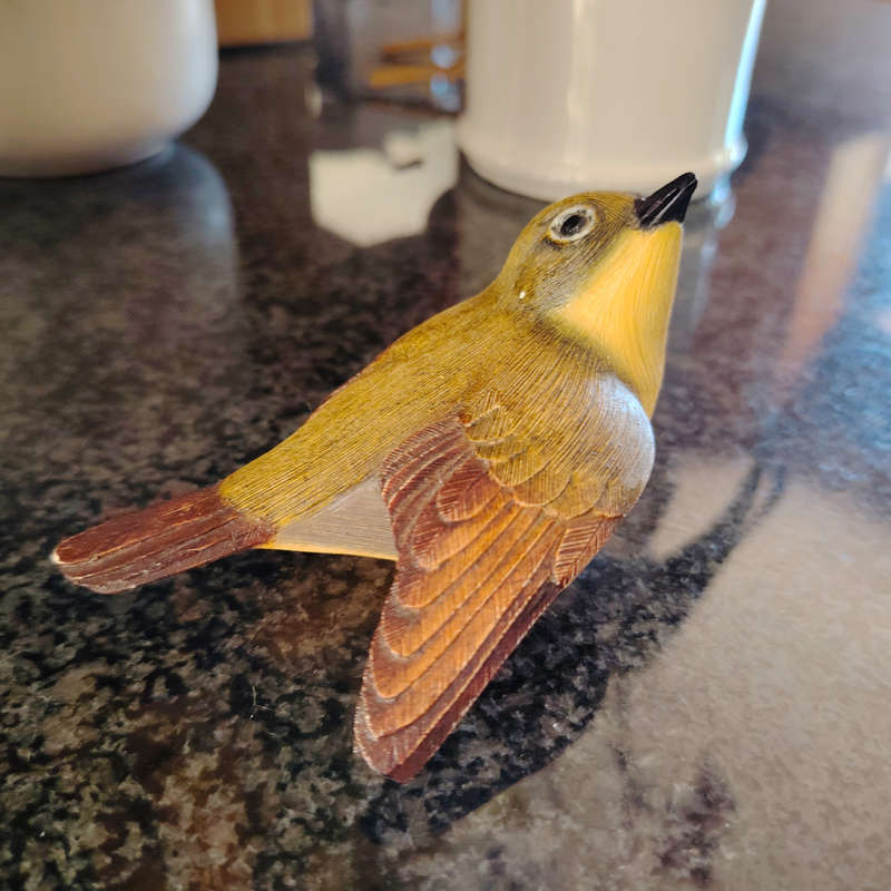 Feathers of Knysna Friends hand painted Common Yellowthroat