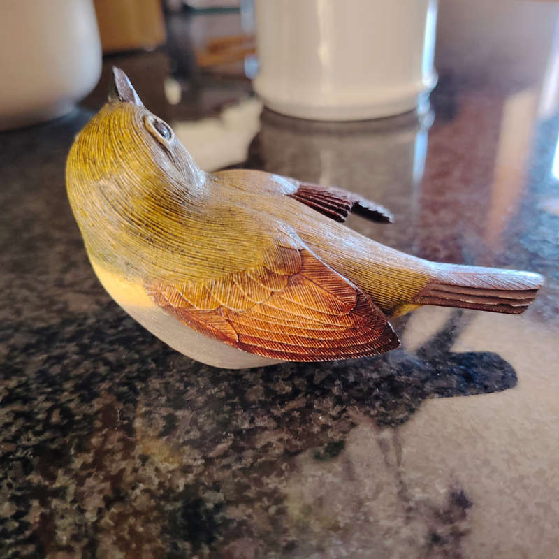 Feathers of Knysna Friends hand painted Common Yellowthroat