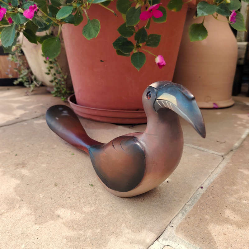 Feathers of Knysna carved and hand painted Female Grey Hornbill Ltd Bird