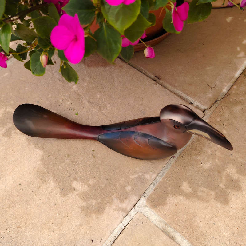 Feathers of Knysna carved and hand painted Female Grey Hornbill Ltd Bird
