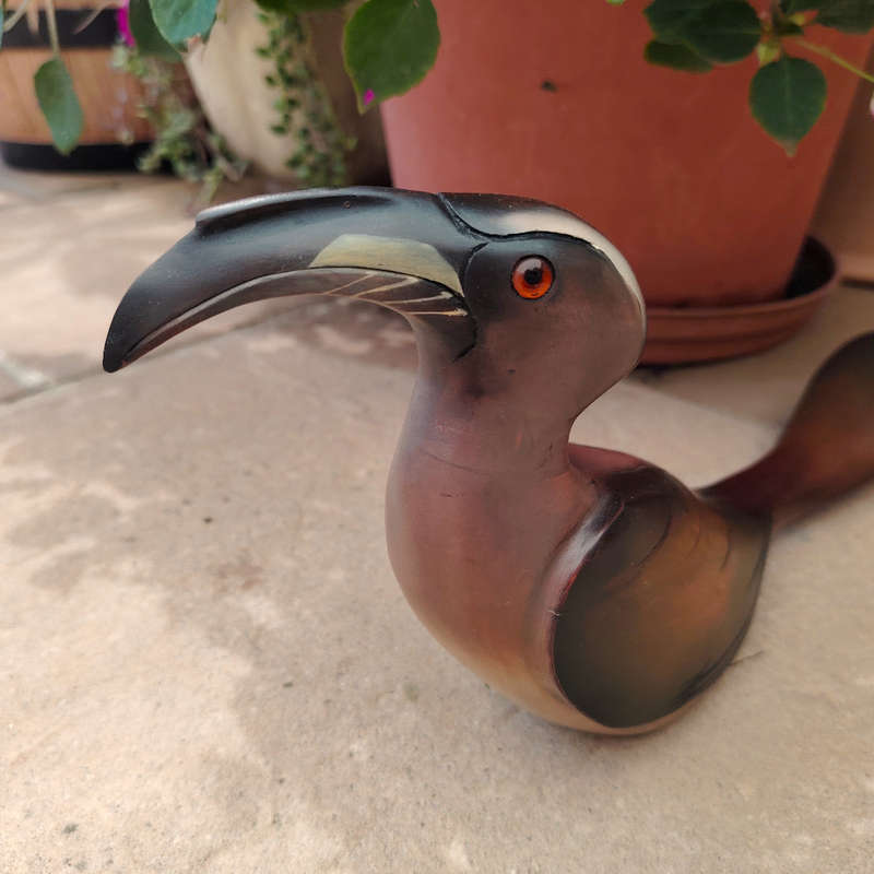 Feathers of Knysna carved and hand painted Female Grey Hornbill Ltd Bird