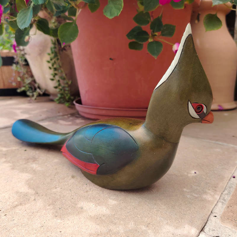 Feathers of Knysna carved and hand painted Female Knysna Lourie Ltd Bird